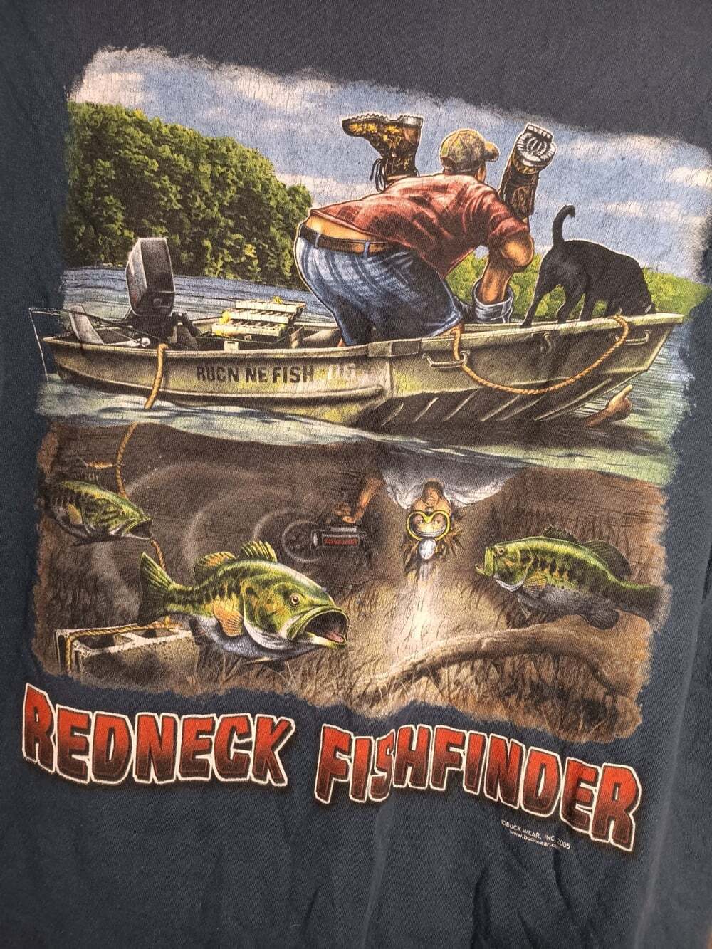 Redneck Sportsman Buckwear 2005 Blue Short Sleeve Graphic Shirt Men’s Medium